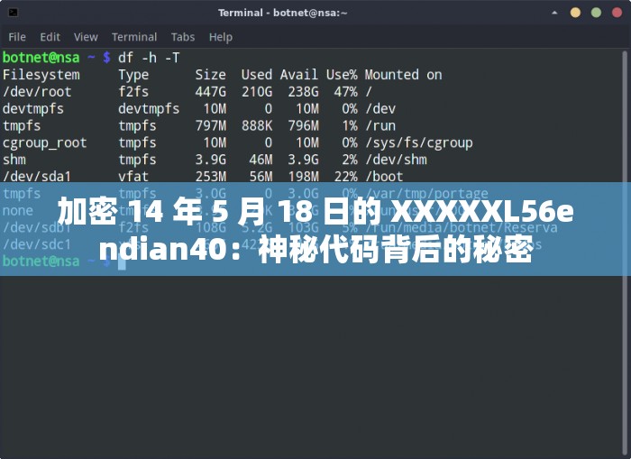 加密 14 年 5 月 18 日的 XXXXXL56endian40：神秘代码背后的秘密