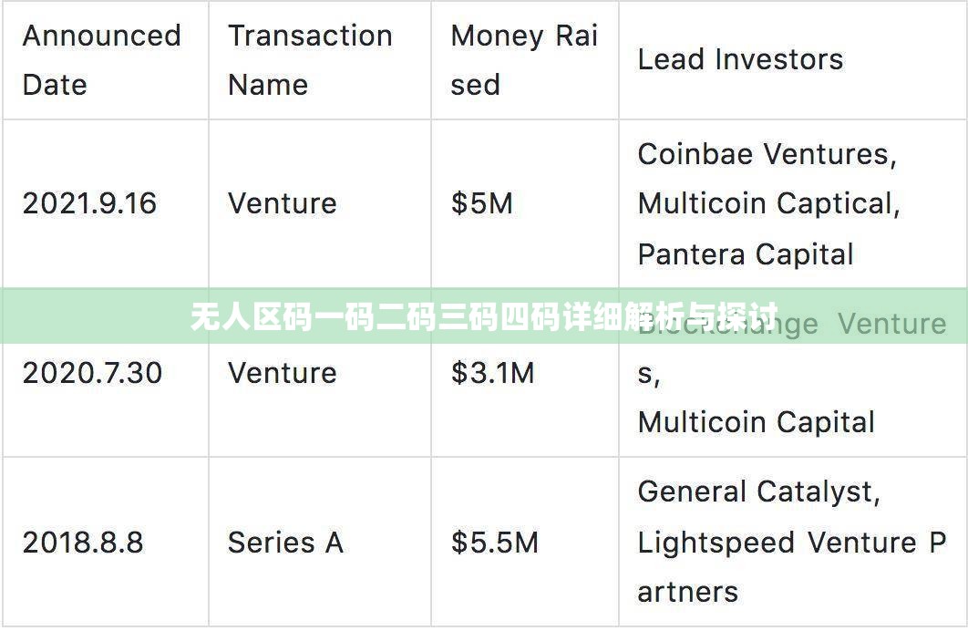 无人区码一码二码三码四码详细解析与探讨