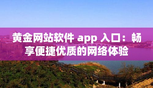 黄金网站软件 app 入口：畅享便捷优质的网络体验