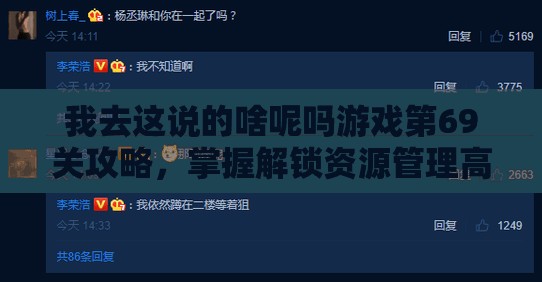 我去这说的啥呢吗游戏第69关攻略，掌握解锁资源管理高效之道的秘诀