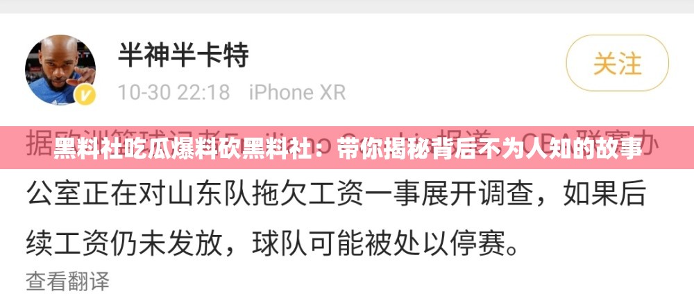 黑料社吃瓜爆料砍黑料社：带你揭秘背后不为人知的故事