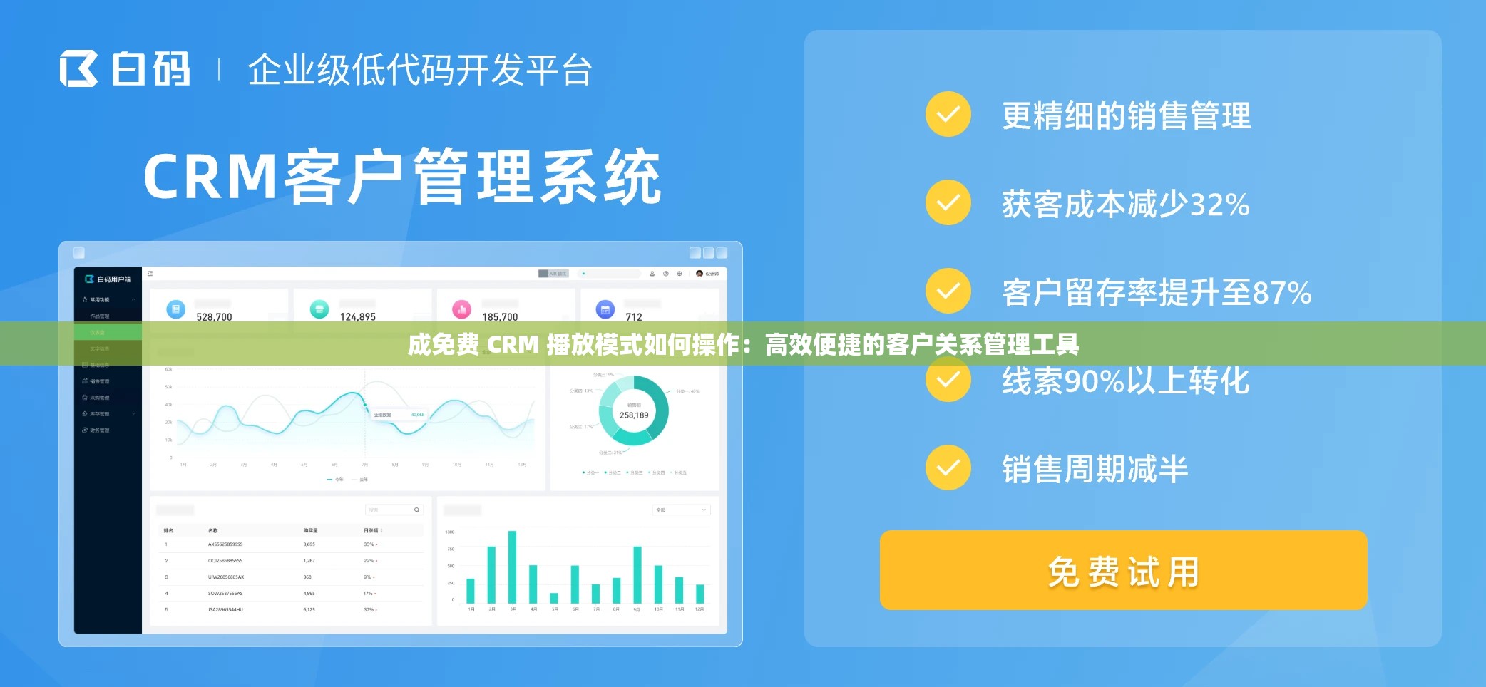 成免费 CRM 播放模式如何操作：高效便捷的客户关系管理工具