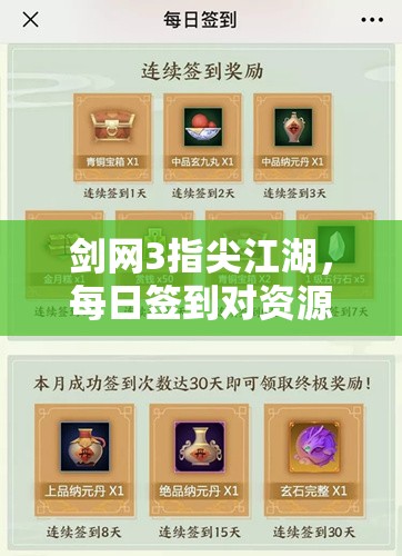 剑网3指尖江湖，每日签到对资源积累与管理策略的关键性影响