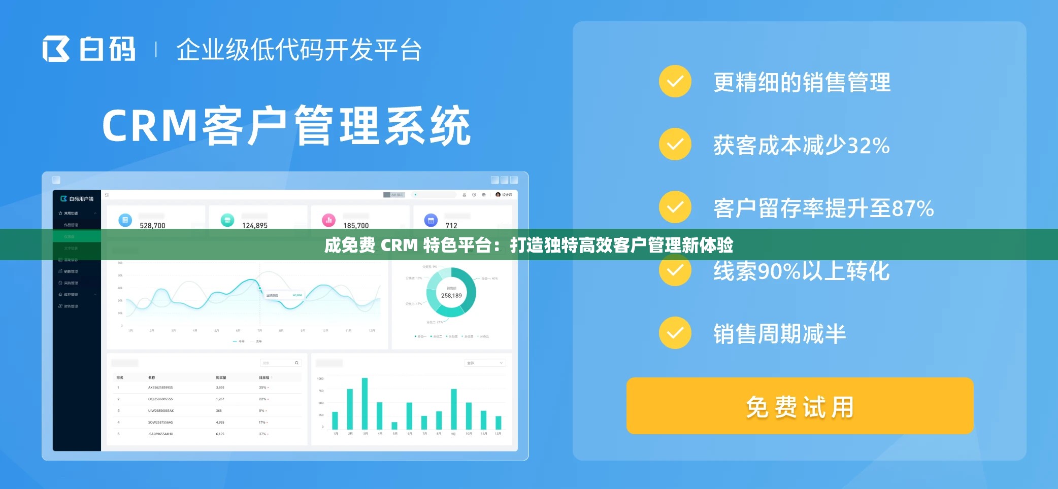 成免费 CRM 特色平台：打造独特高效客户管理新体验