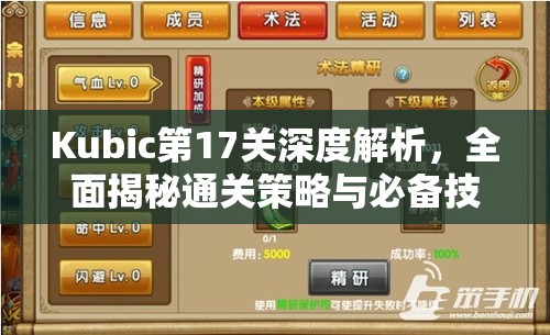 Kubic第17关深度解析，全面揭秘通关策略与必备技巧大放送