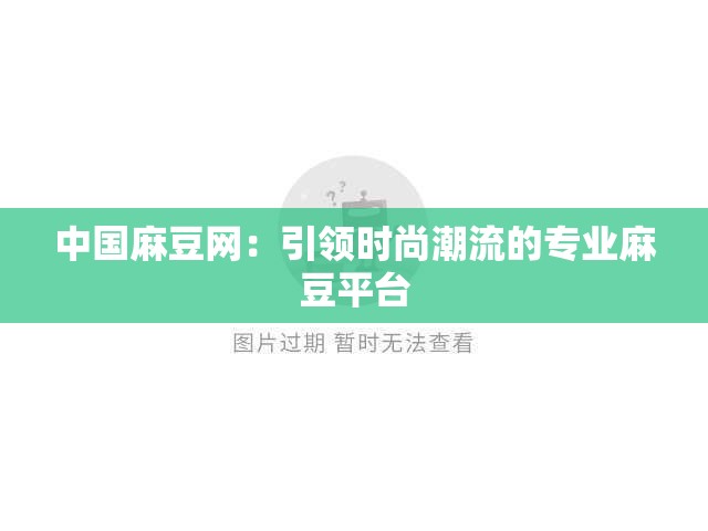 中国麻豆网：引领时尚潮流的专业麻豆平台