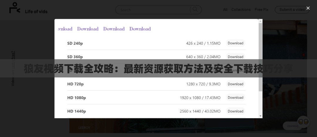 狼友视频下载全攻略：最新资源获取方法及安全下载技巧分享