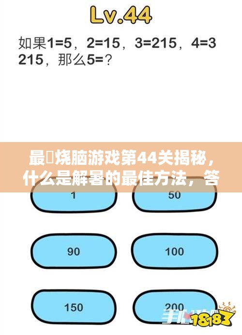 最囧烧脑游戏第44关揭秘，什么是解暑的最佳方法，答案竟出乎意料？