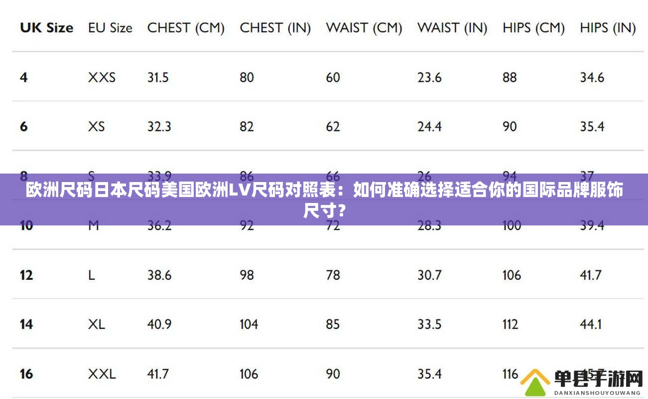 欧洲尺码日本尺码美国欧洲LV尺码对照表：如何准确选择适合你的国际品牌服饰尺寸？