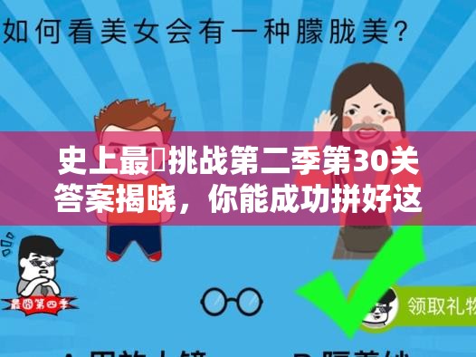 史上最囧挑战第二季第30关答案揭晓，你能成功拼好这幅看似无解的图吗？