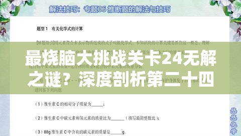 最烧脑大挑战关卡24无解之谜？深度剖析第二十四关通关秘诀何在？