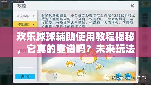 欢乐球球辅助使用教程揭秘，它真的靠谱吗？未来玩法会有哪些革命性变化？