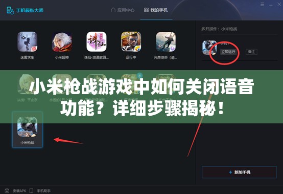 小米枪战游戏中如何关闭语音功能？详细步骤揭秘！