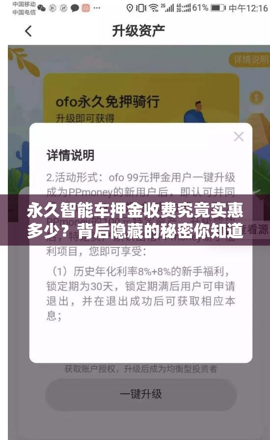 永久智能车押金收费究竟实惠多少？背后隐藏的秘密你知道吗？